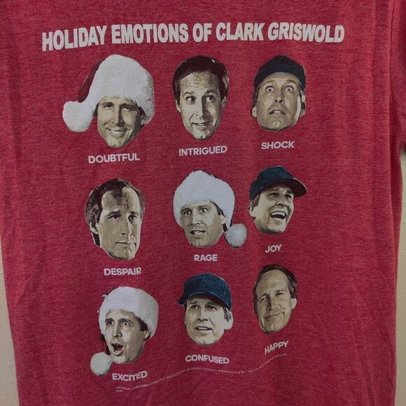 🎅 Christmas Vacation Graphic Tee Sz M Holiday Emotions of Clark Griswold - Picture 3 of 7